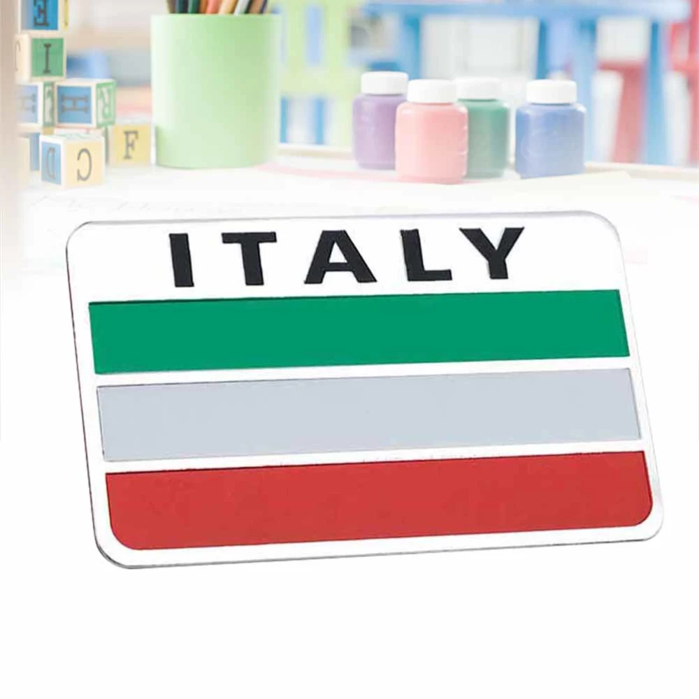 ITALY Car Emblem Sticker National Flag Bumper Badge Decal Car Body Decoration (Rectangular)