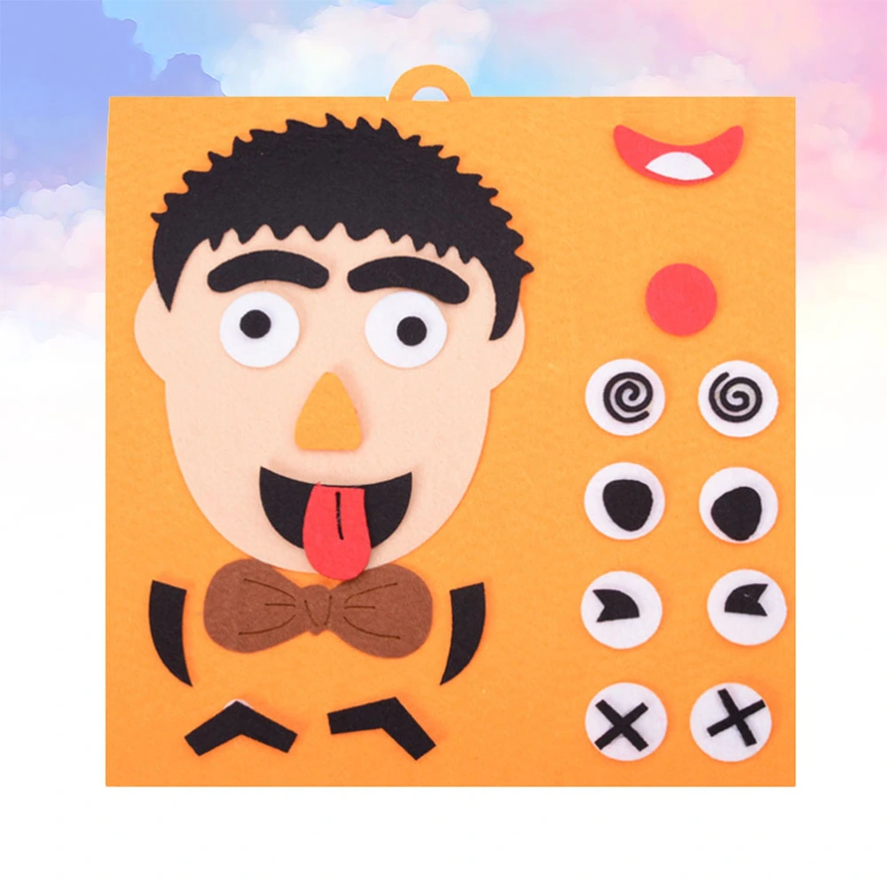 1pc Facial Puzzle Toy Funny Faces Changing Puzzle Toy Early Development Toy DIY Educational Games Puzzle Set (Orange Boy Style)