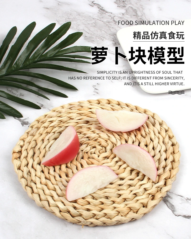 6pcs Simulated Radish Slices Fake Artificial Vegetable Fake Radish Decoration Model Display Prop For Restaurant