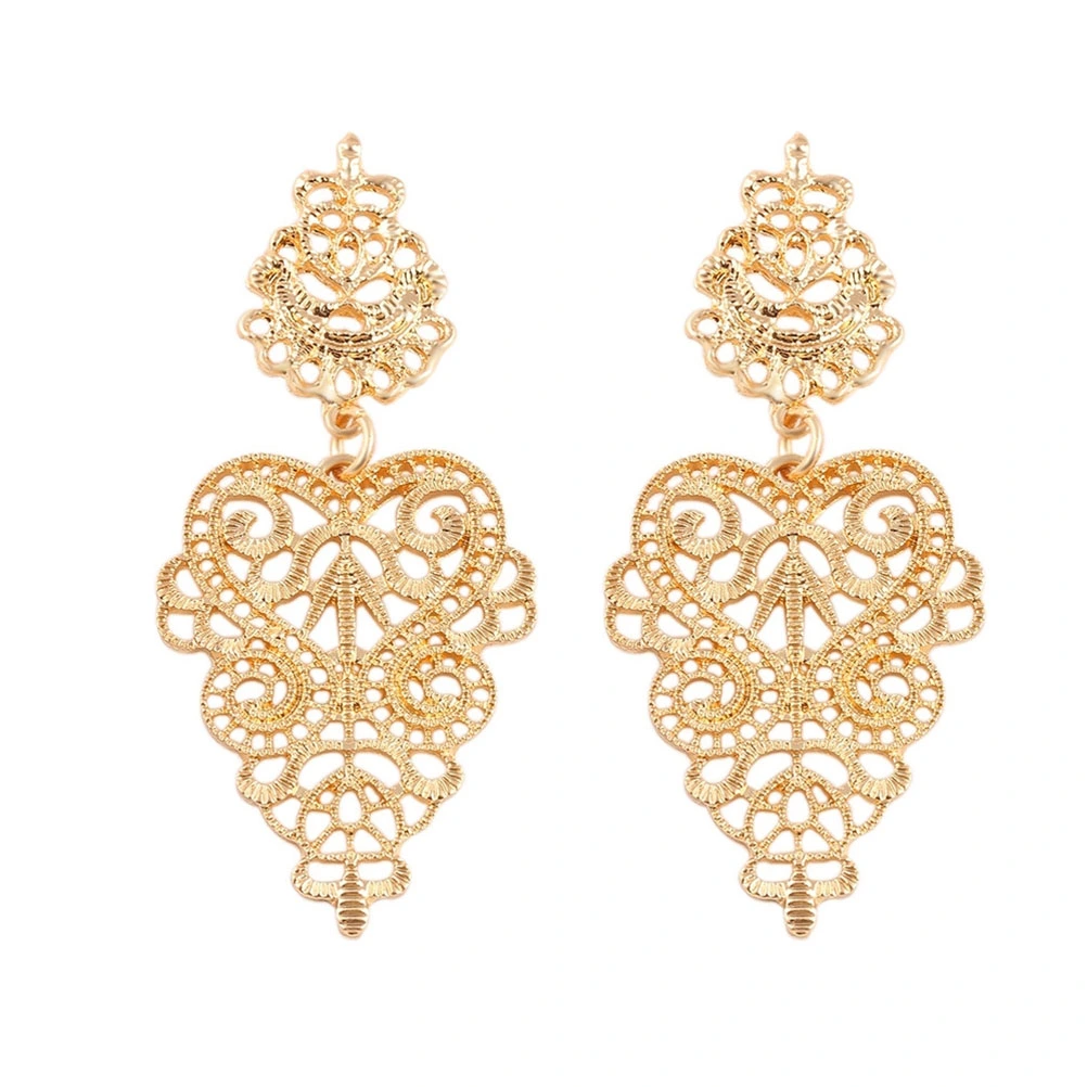 Earrings All-match Bohemian Pierced Cool Exaggerate Stylish Elegant Vintage Irregular Earrings for Women (Gold)