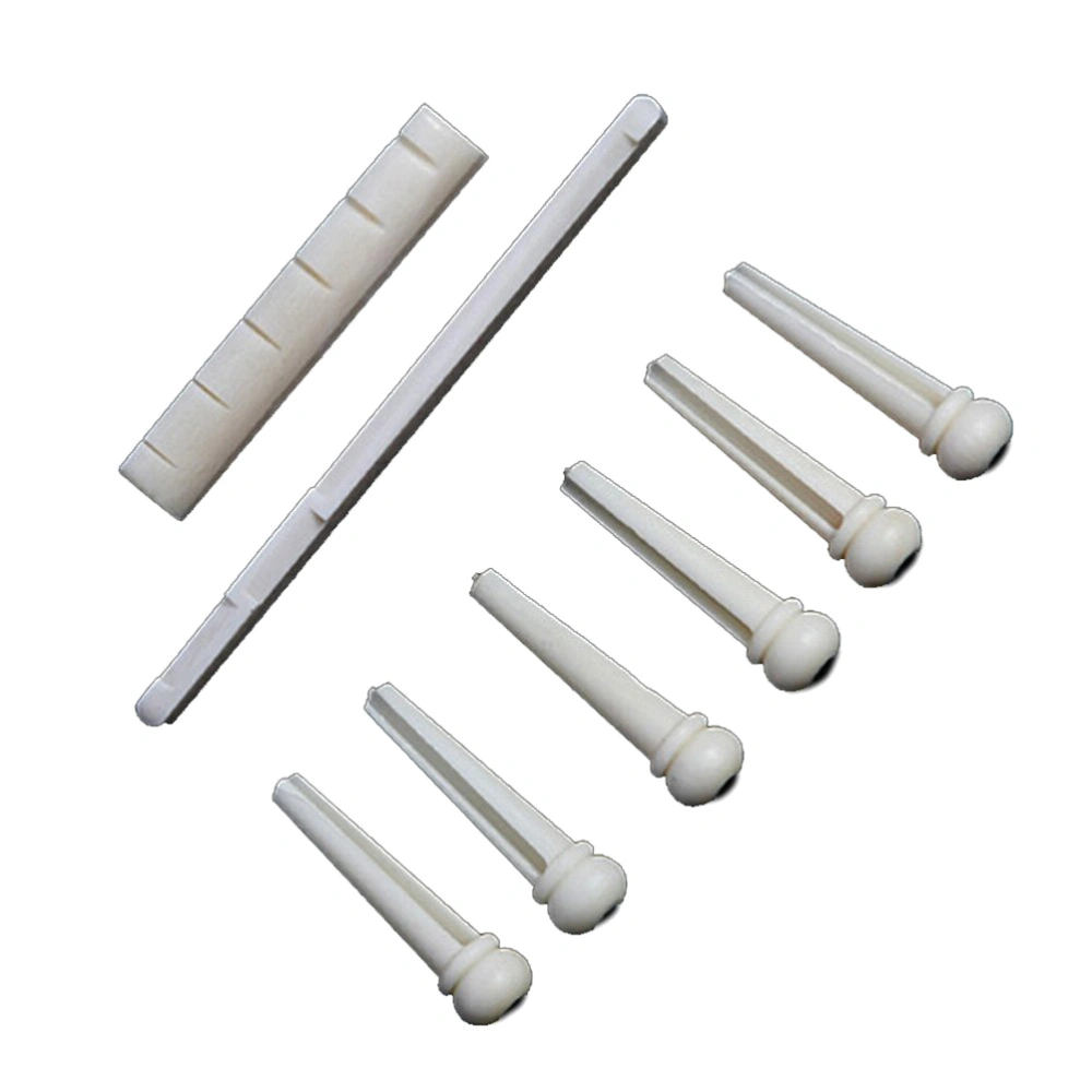 6 String Acoustic Guitar Bone Bridge Saddle Nut Set