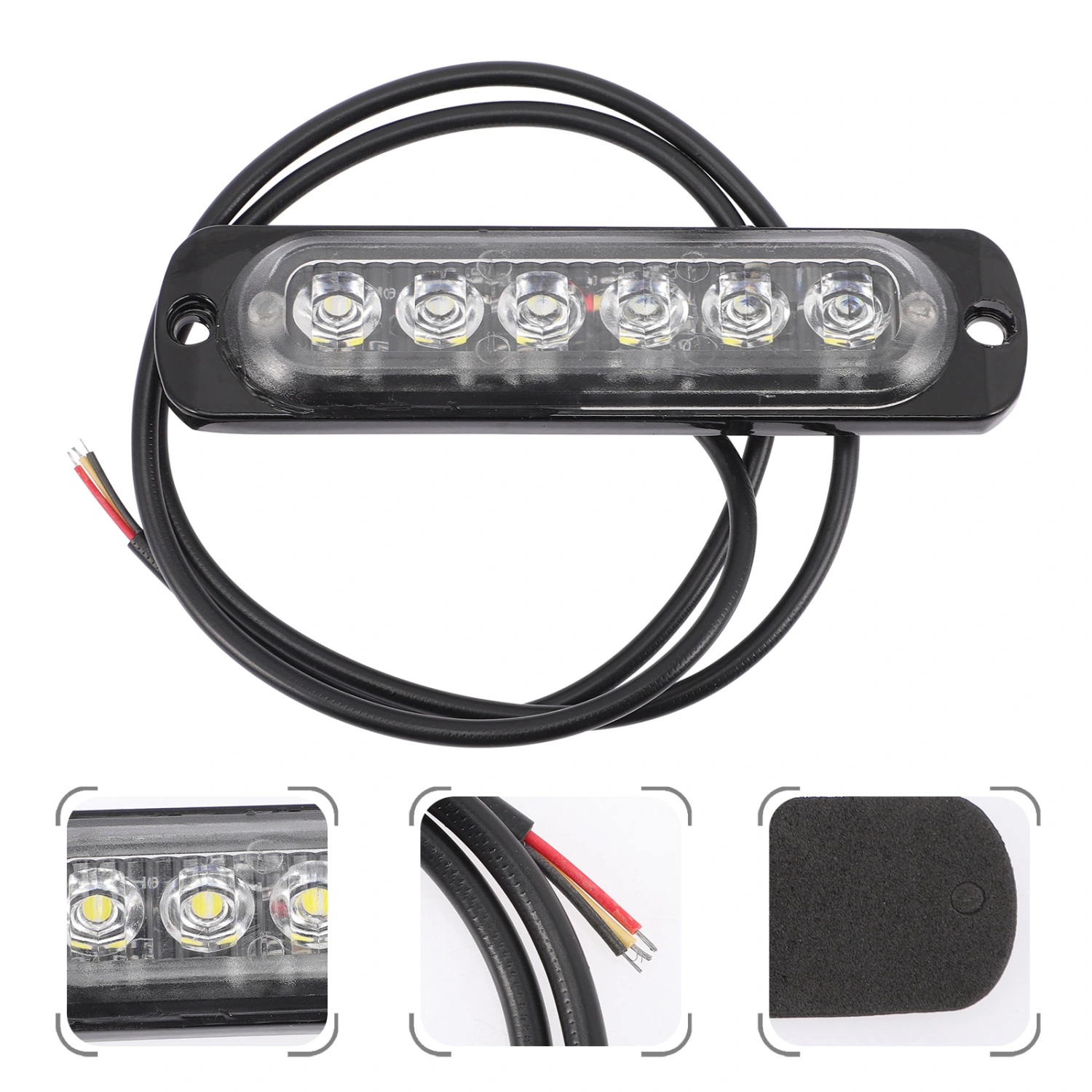 LED Strobe Light 6 LEDs Lightbar Automotive Emergency Strobe Light Car Supply