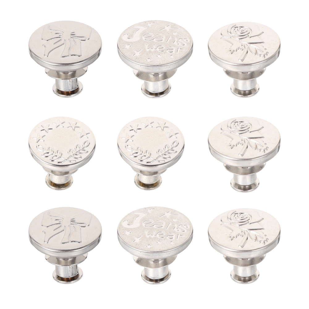 10Pcs Retro Round Vintage Metal Blazer Button Set for Coat Decor (Mixed Style)