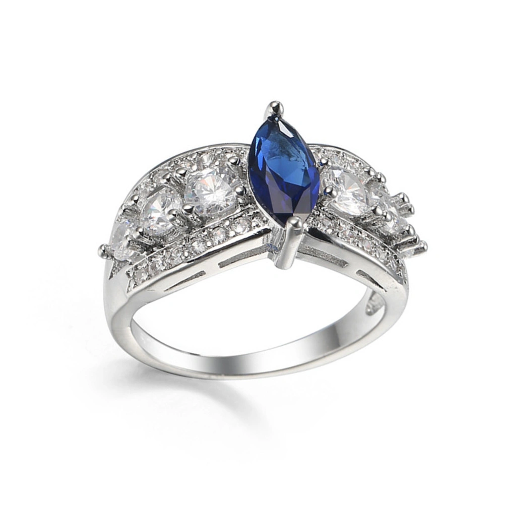 Water-drop Shape Zircon Women Ring Elegant Wedding Engagement Ring Fashion Accessory for Women Ladies (No.7)