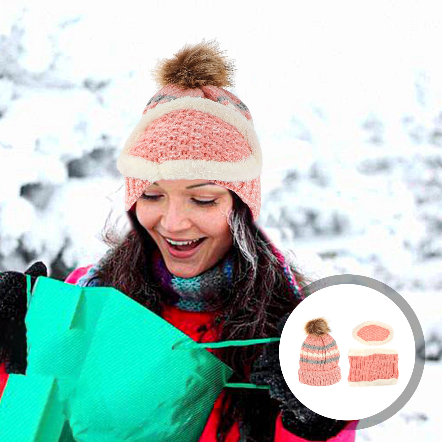 1 Set Winter Warm Hat Windproof Mask Outdoor Protection Scarf Women Winter Hat