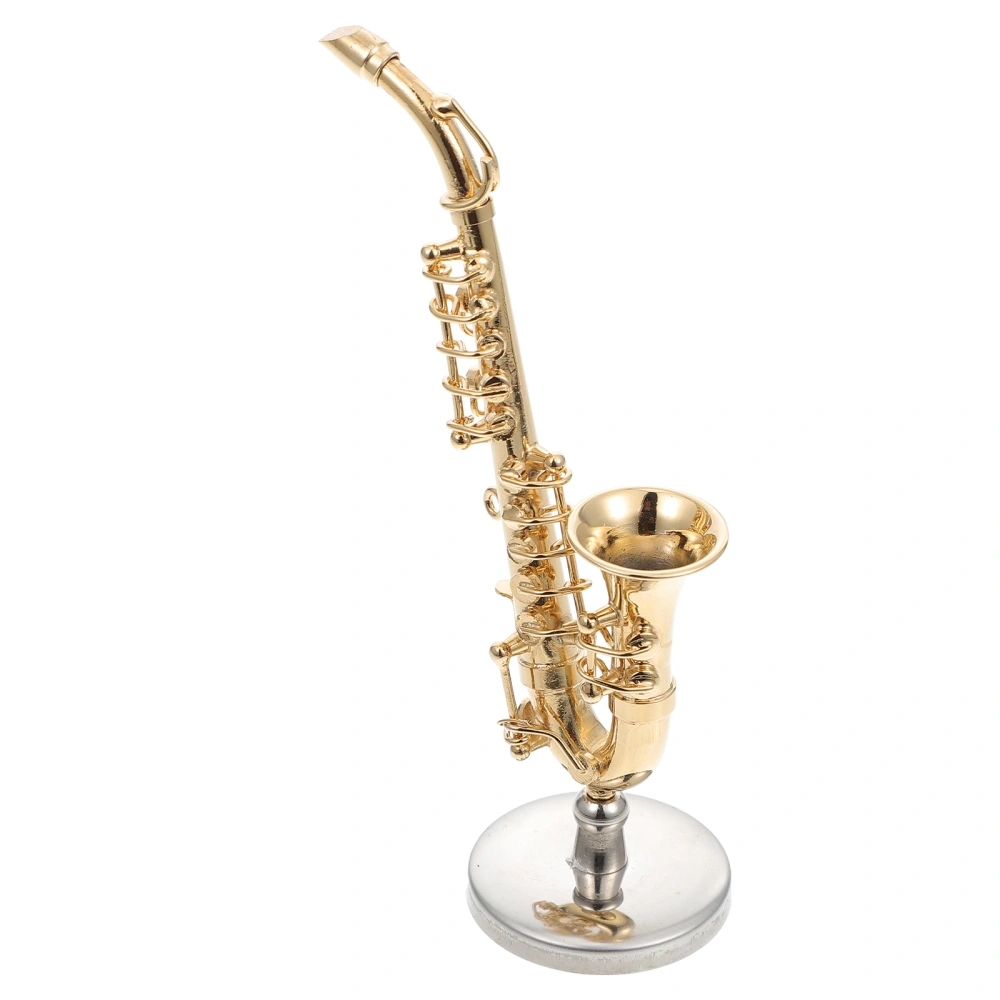 1 Set Miniature Saxophone Adorn Metal Mini Saxophone Ornament Photo Prop Decor