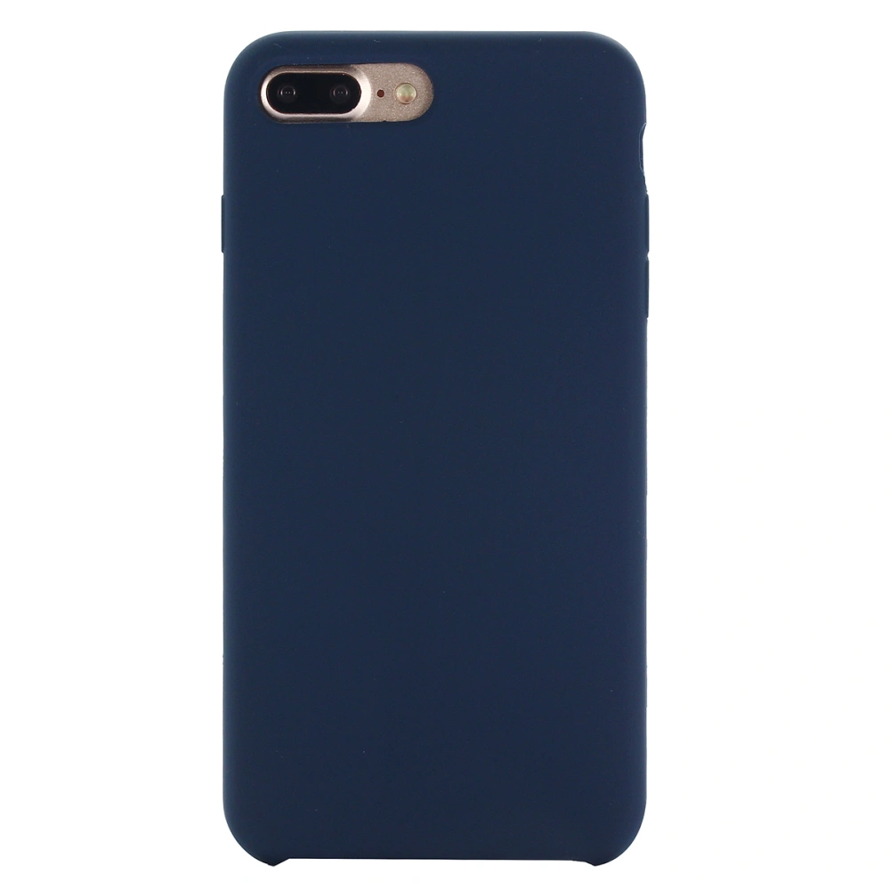 Comfortable Liquid Silicone Phone Cover Shockproof Full Covered Scratch-resistant Protective Case Compatible for iPhone 7 Plus/8 Plus (Dark Blue)