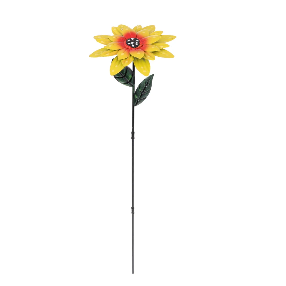 Flower Garden Stake Iron Art Ornament Sunflower Pot Insert Gardening Decor