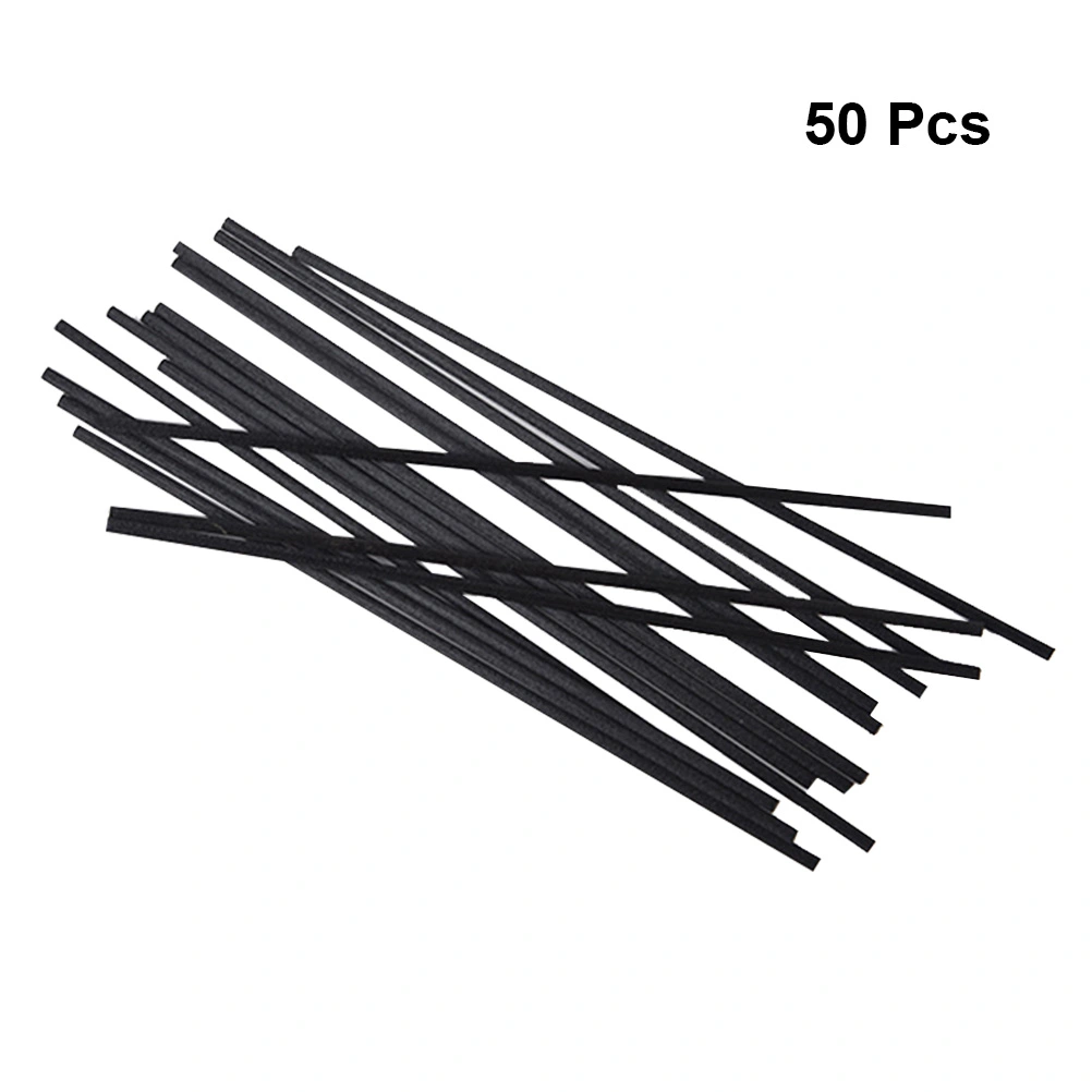 50pcs Fastness Aroma Diffuser Sticks Simple Fiber Rod Premium Aromatherapy Accessories Deodorant Aroma Diffuser Rod (3mm Diameter 26.5 cm Long Black)