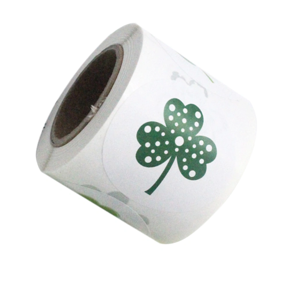 200pcs in 1 Roll Shamrock Self-Adhesive Sealing Stickers Creative St Patricks Day Label Decals Home DIY Decorative Supplies Decoration for Festival(8 Pattern)