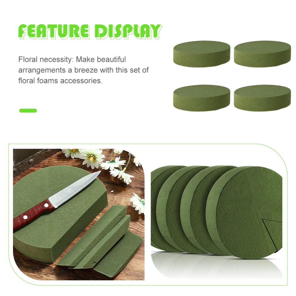 4pcs Round Floral Foams Blocks Green Flower Foams Bricks Florist  Blocks