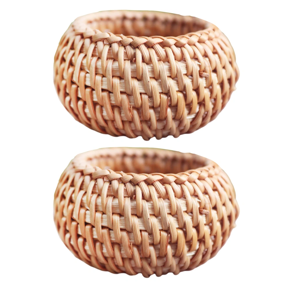 2Pcs Rattan Woven Incense Burner Incense Socket Home Furnishing Adornments