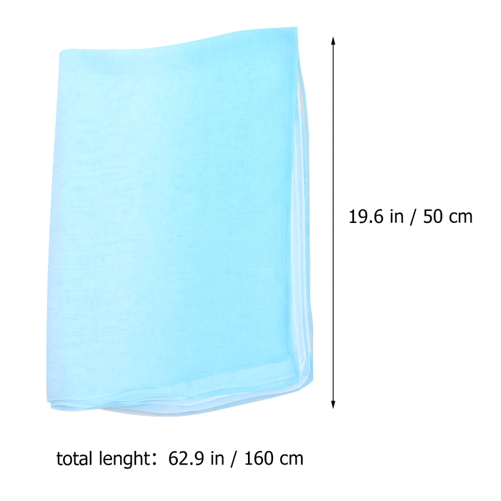 1Pc Gradient Scarf Elegant Muffler Stylish Cape Cappa Tippet Dustproof Sprayproof Shawl (Sky-blue White)