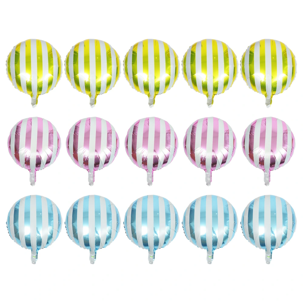 15pcs Round Balloons Striped Balloons Birthday Balloons for Wedding Home Decor