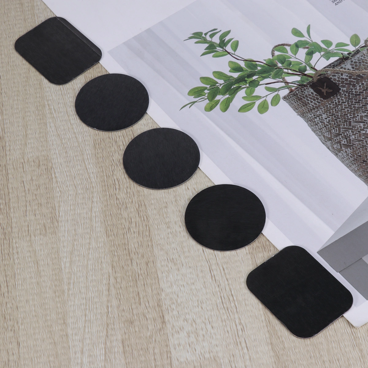 5PCS Mobile Phone Bracket Accessories Patch Mobile Phone Magnetic Sheet Mobile Phone Holder Iron Plate(Black)