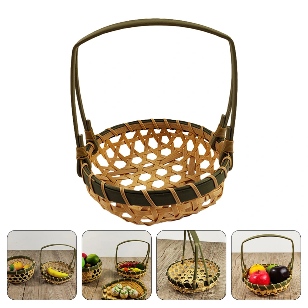 1Pc Household Woven Storage Basket Durable Handmade Fruits Vegetables Basket