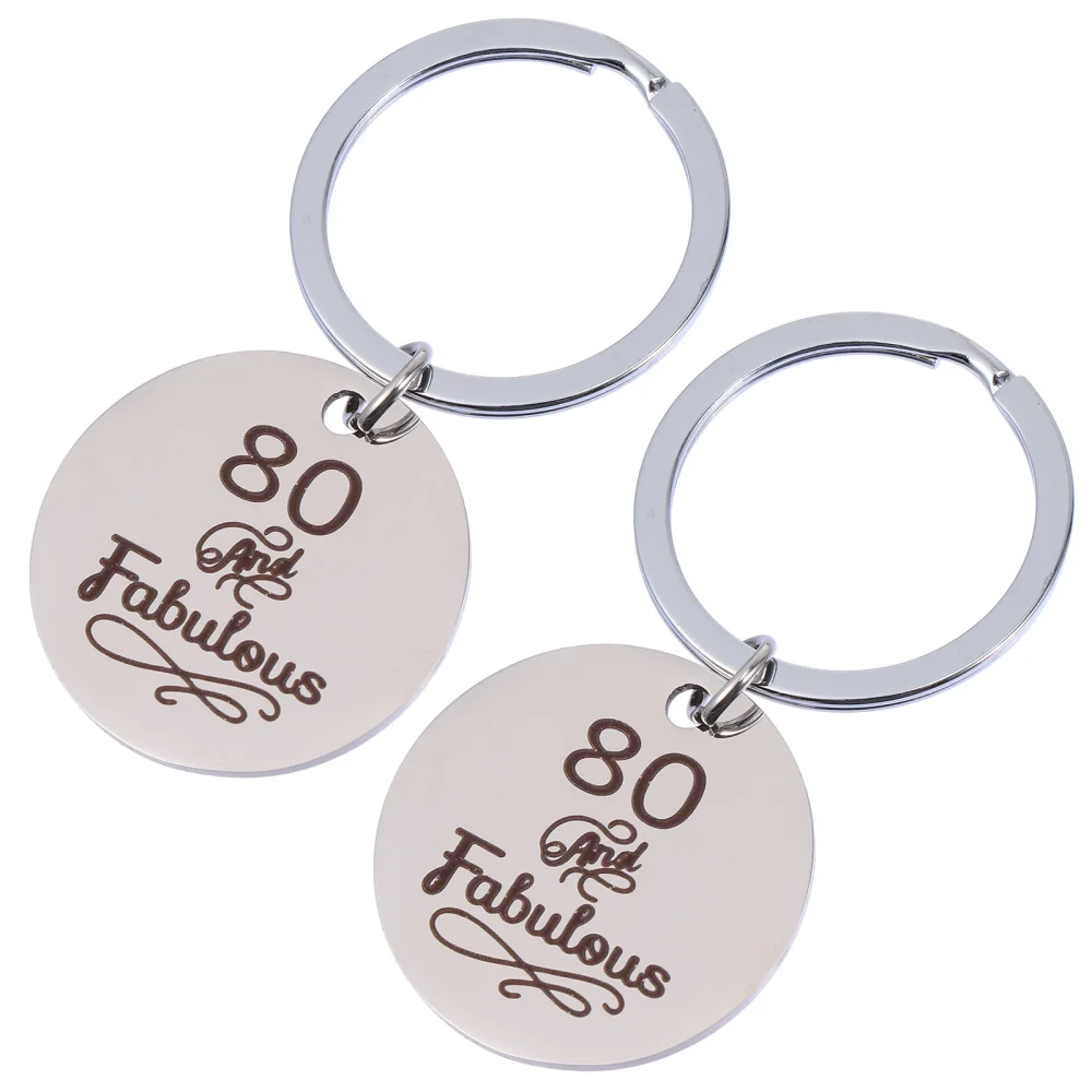 2PCS Titanium Steel Keychain Premium Hanging Decoration Keychains for Decor