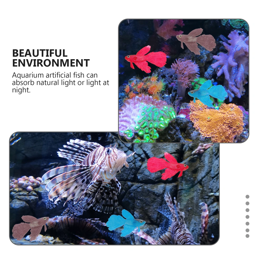 3pcs Aquarium Artificial Fish Colorful Silicone Glowing Fish Aquarium Decor