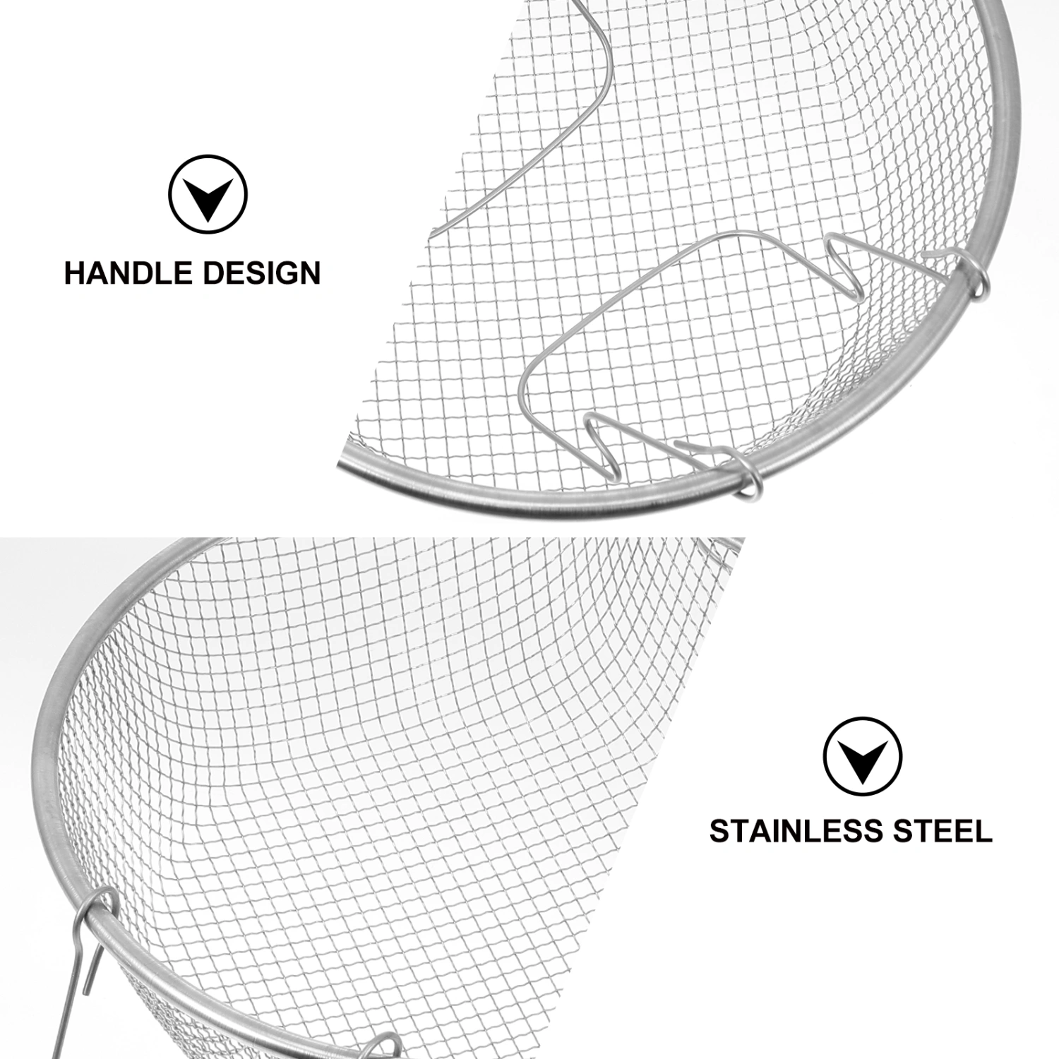 1Pc Frying Basket Food Fried Basket Kitchen Stainless Steel Fry Basket (Silver)