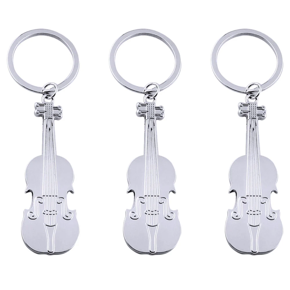 3Pcs Creative Violin Opener Key Ring Musical Instrument Pendant Key Ring