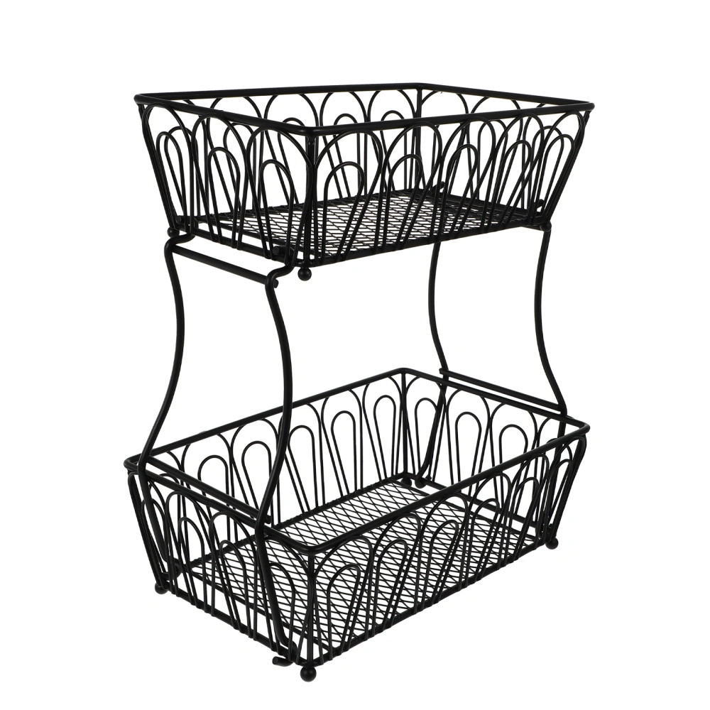 1Pc Double-layer Fruit Basket Vegetable Organizer Kitchen Fruit Storage Holder