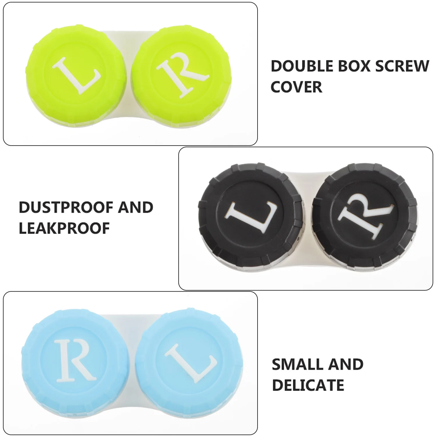 1 Set 2 Boxes Lens Cases Portable Sealing Lens Holders