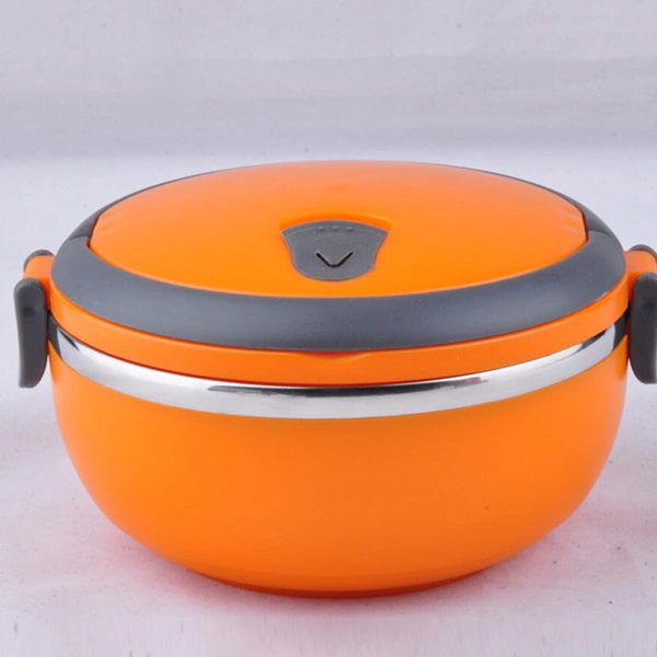 Portable Single-Layer Stainless Steel Thermal Insulation Lunch Box Food Container with Handle (Orange)