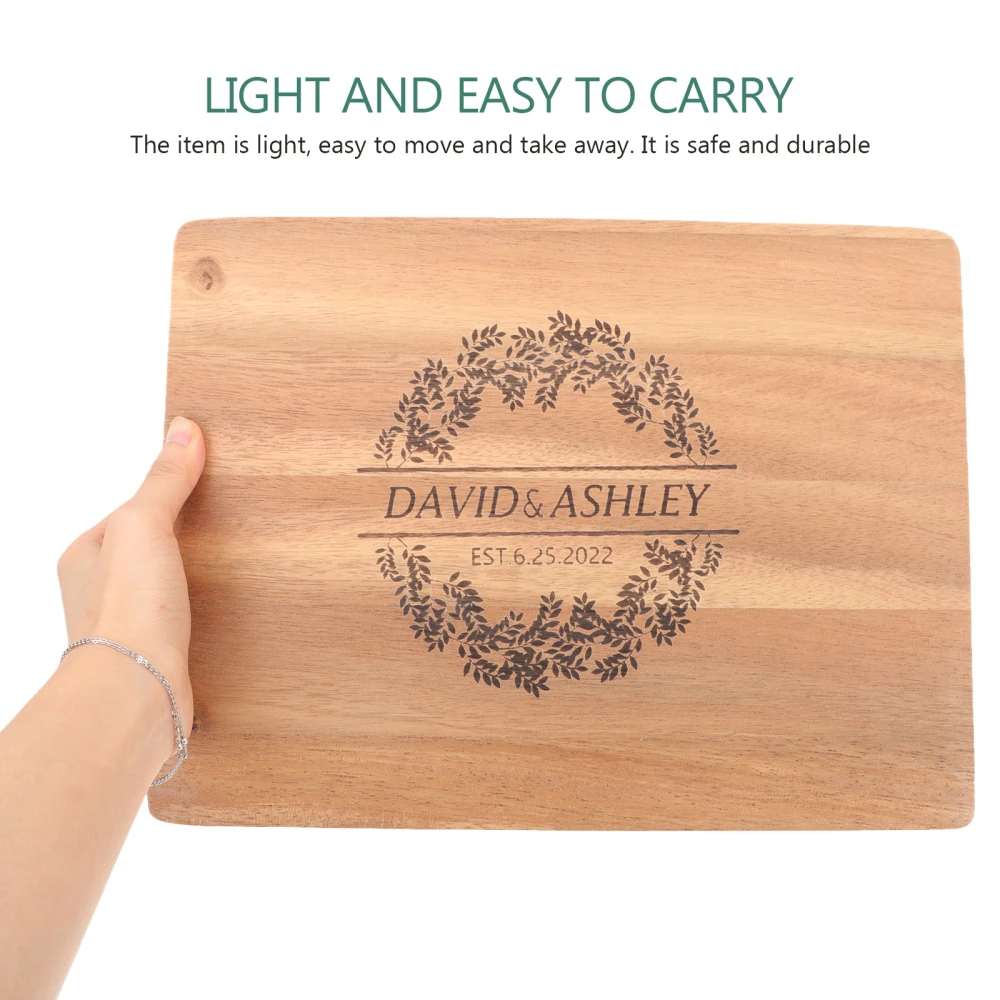 Carved Design Cutting Board Fruit Plate Wooden Chopping Board Kitchen Supply