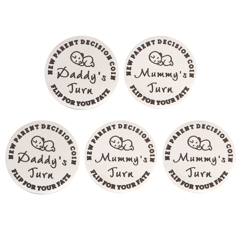 5pcs New Parents Decision Coin Double-sided Decision Coin Baby Shower Gifts