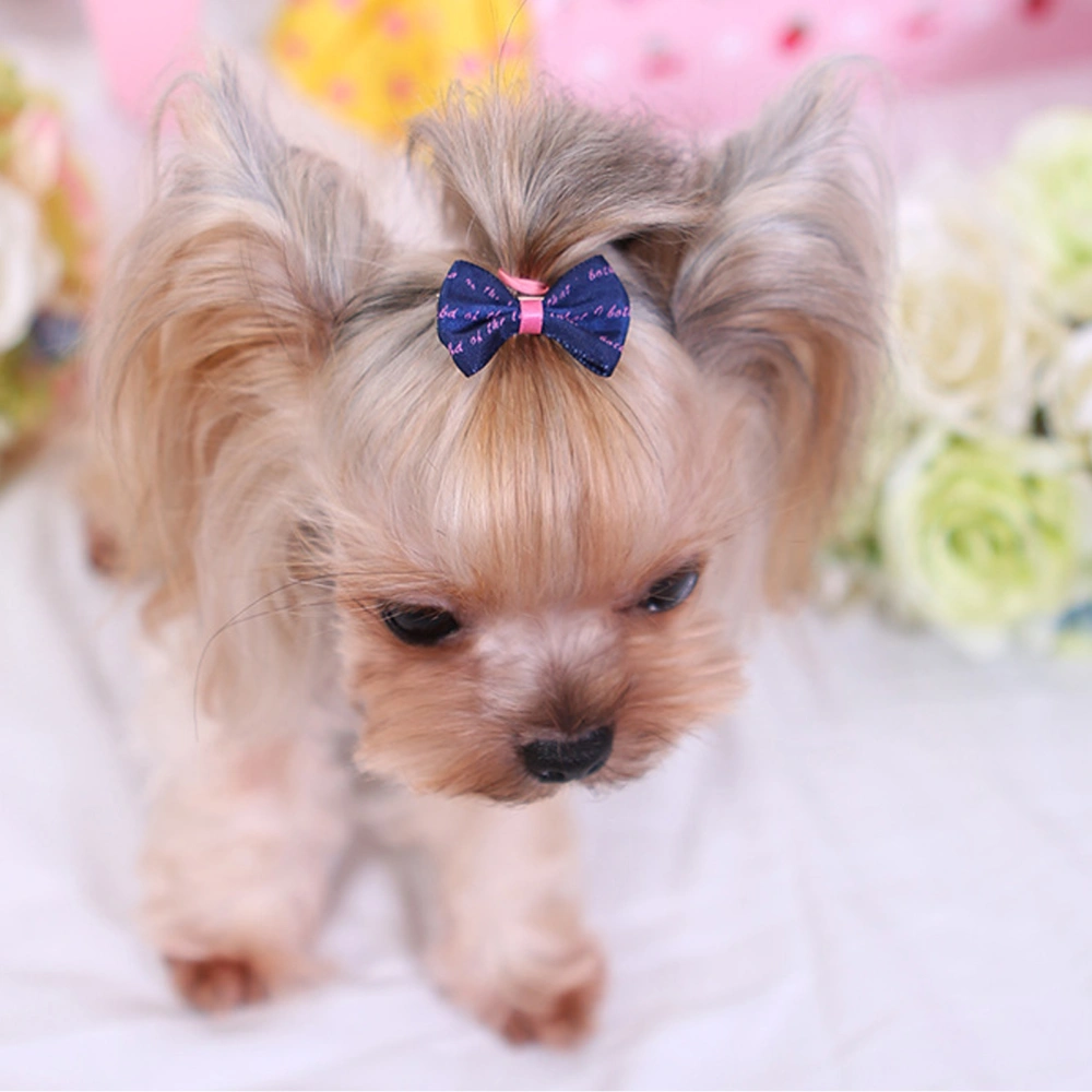 10Pcs Pet Bowknot Hairpins Colored Dog Hair Clips Simple Pet Hair Accessories