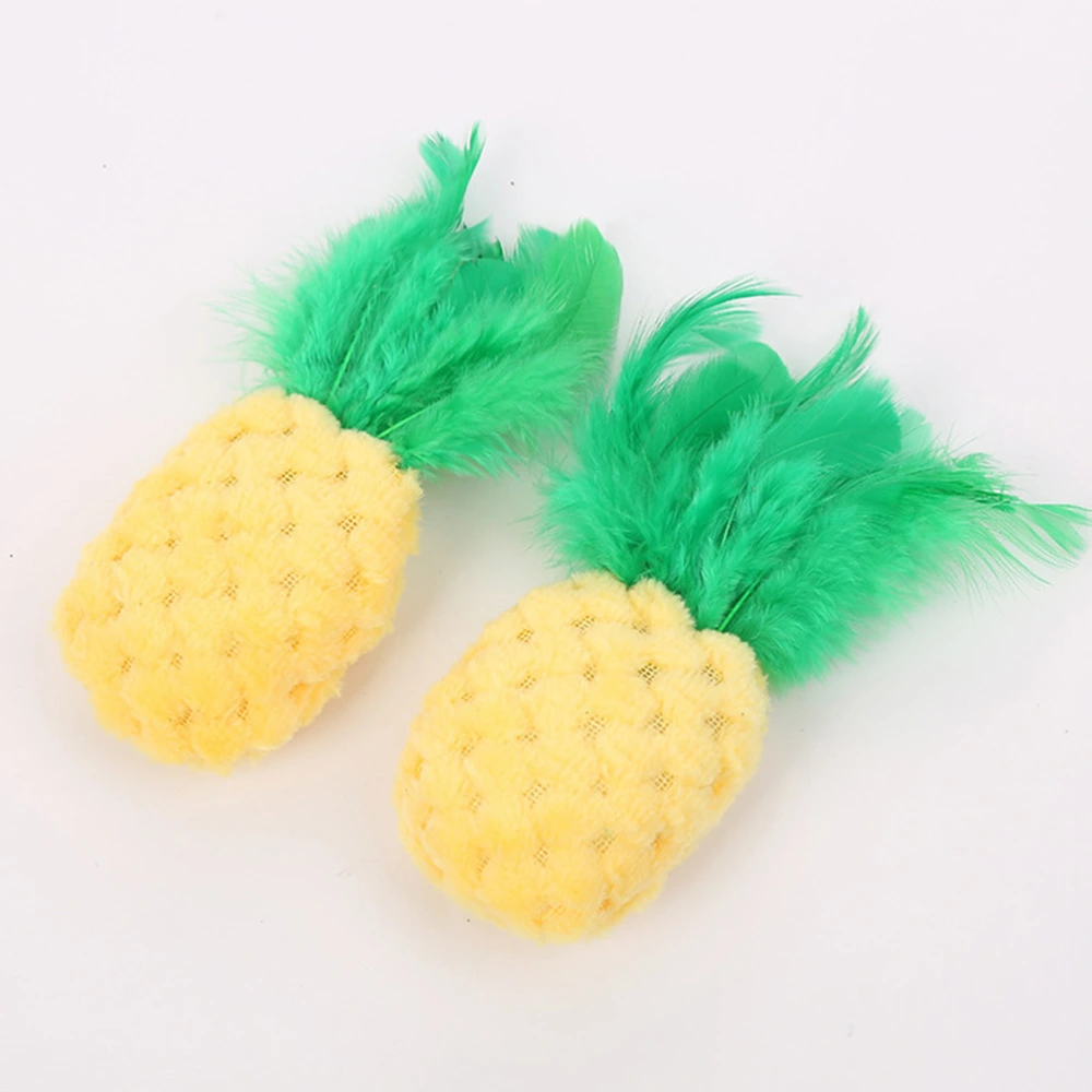 3pcs Adorable Simulation Pineapple Toys Pet Bite Chew Doll Cat Plush Playing Toy