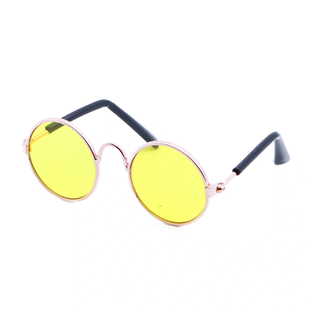 2 pcs Fashion Glasses Small Pet Dogs Cat Glasses Sunglasses for Pet Wearing Yellow