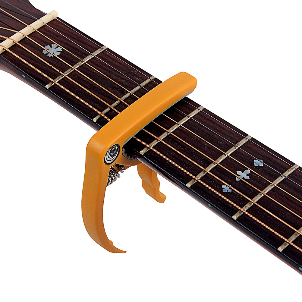 Capo Guitar Picks  Tune Clamp Key Trigger Capo Clip-on Tuner for Acoustic Electric Guitar Ukulele Banjo Mandolin K74 (Orange)