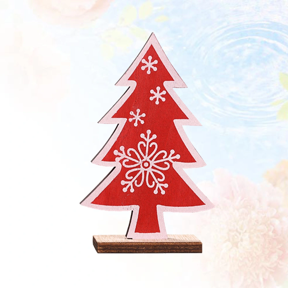 Creative Wooden Christmas Tree Desktop Table Decoration Christmas Party Red Mini Christmas Tree Xmas Party Decoration Ornament