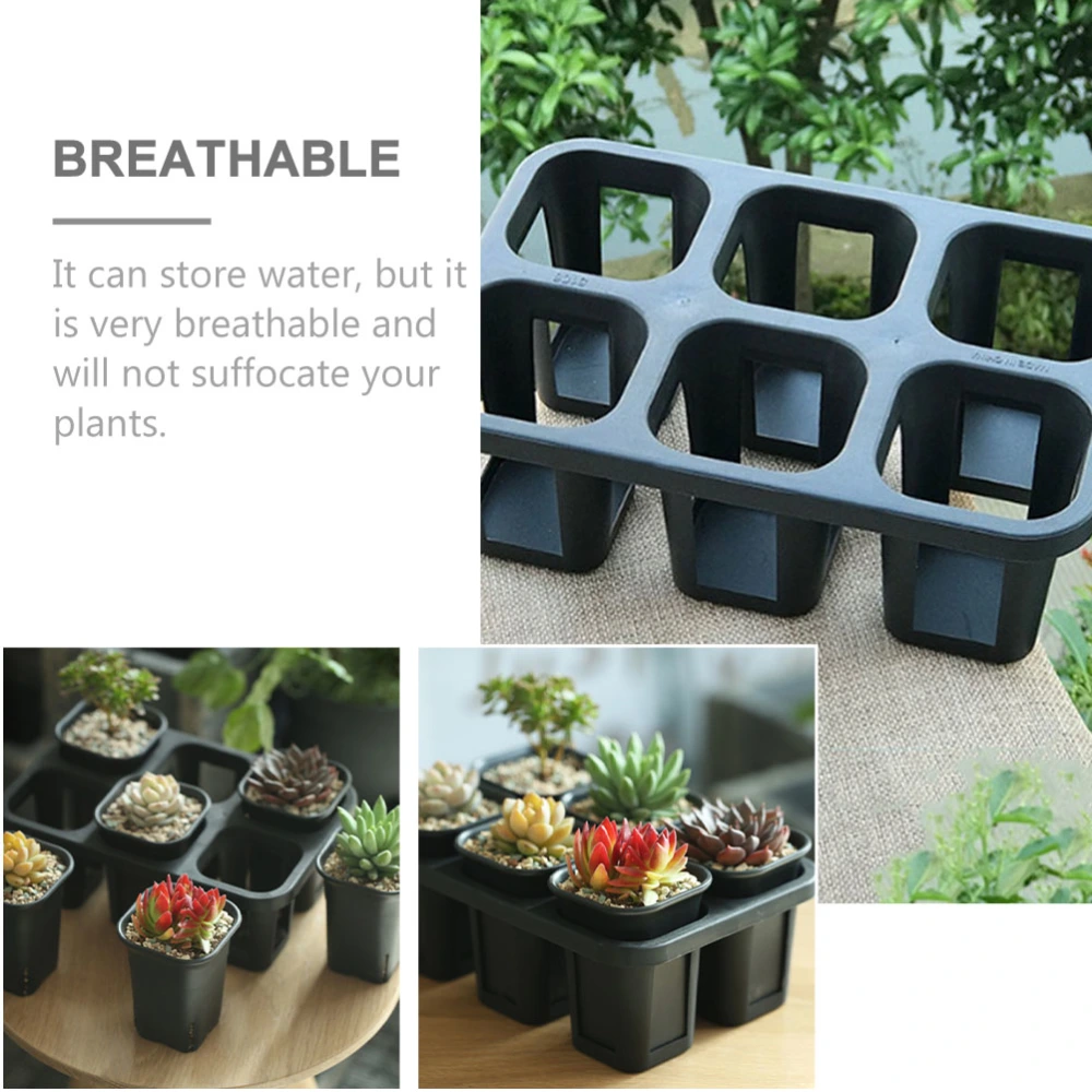 2pcs Plastic Succulents Planter Pot Tray Nursery Pot Cactus Plant Pot Tray