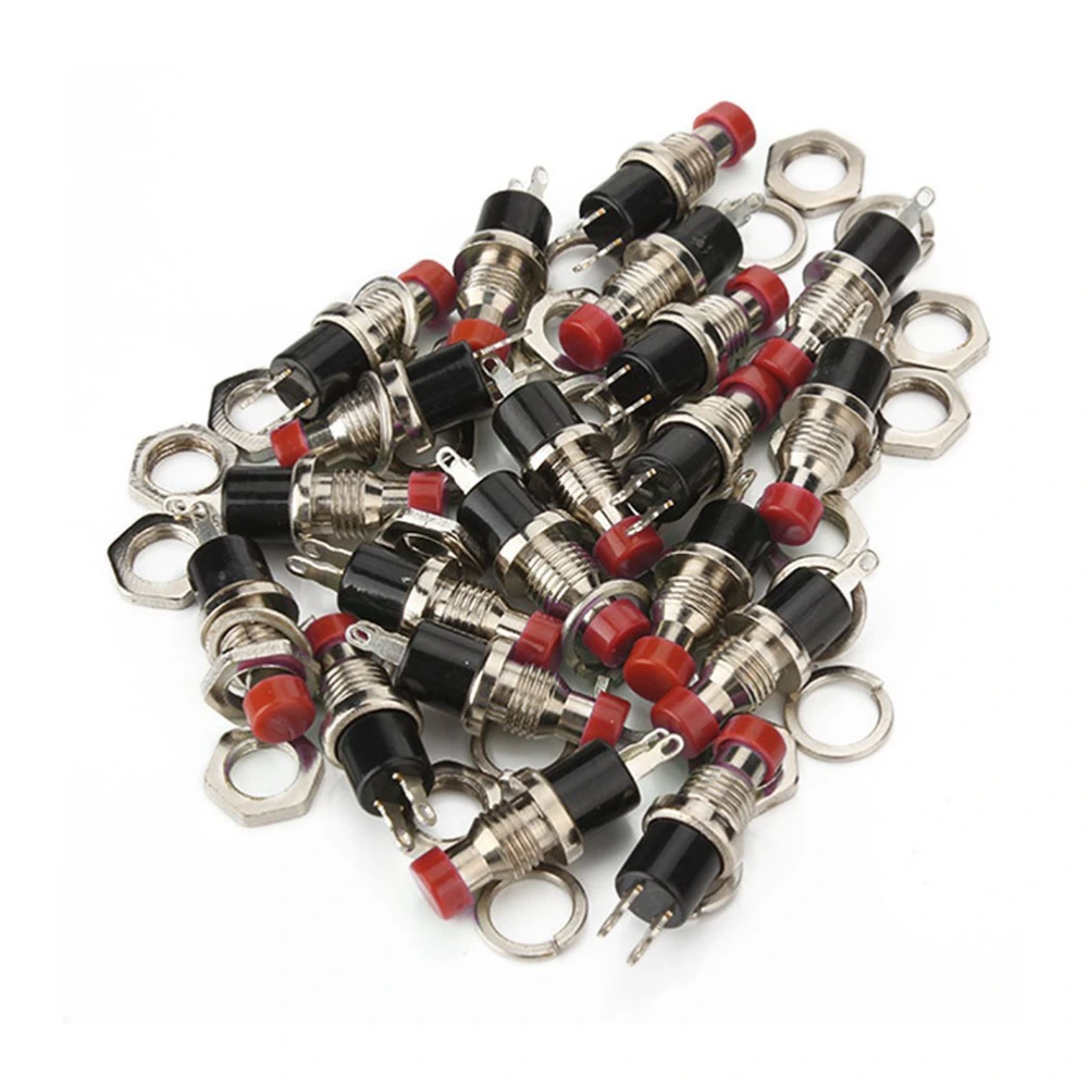 20Pcs AC 125V 7mm Mini Momentary On Off Push Button Microswitch (Red)