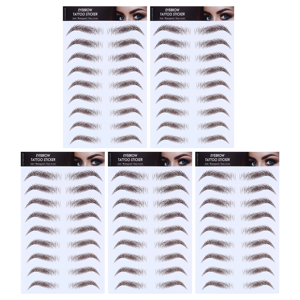 5pcs 6D Eyebrow Transfers Stickers Bionic Eyebrow Tattoos Eyebrow Makeup Sticker