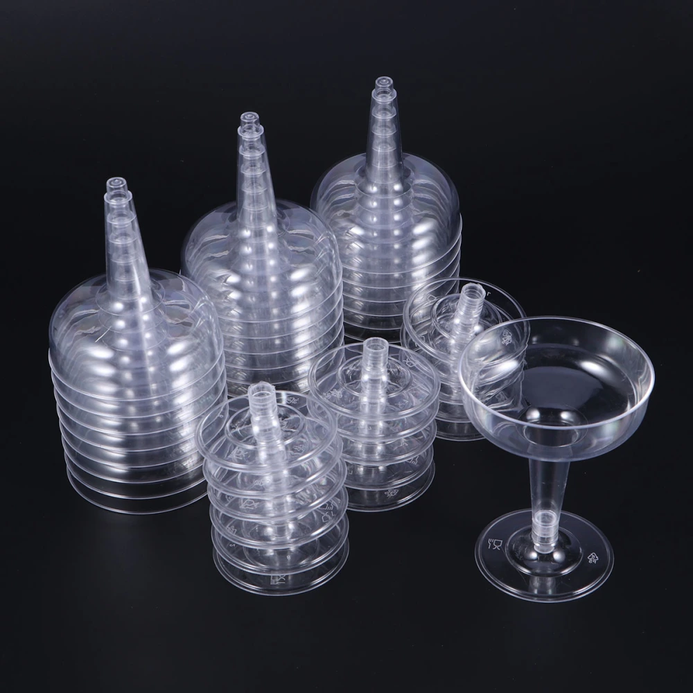 10pcs Disposable Cocktail Glass Transparent Champagne Cups Safe Drinking Cups Goblet Party Supplies for Wedding Banquet (120ml)