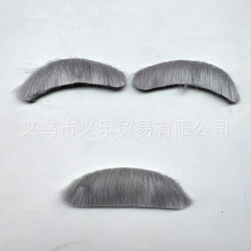 1 Set  Old Man Costume Props Grandpa Dress Up Accessories Including Fake Beard Eyebrows Glasses