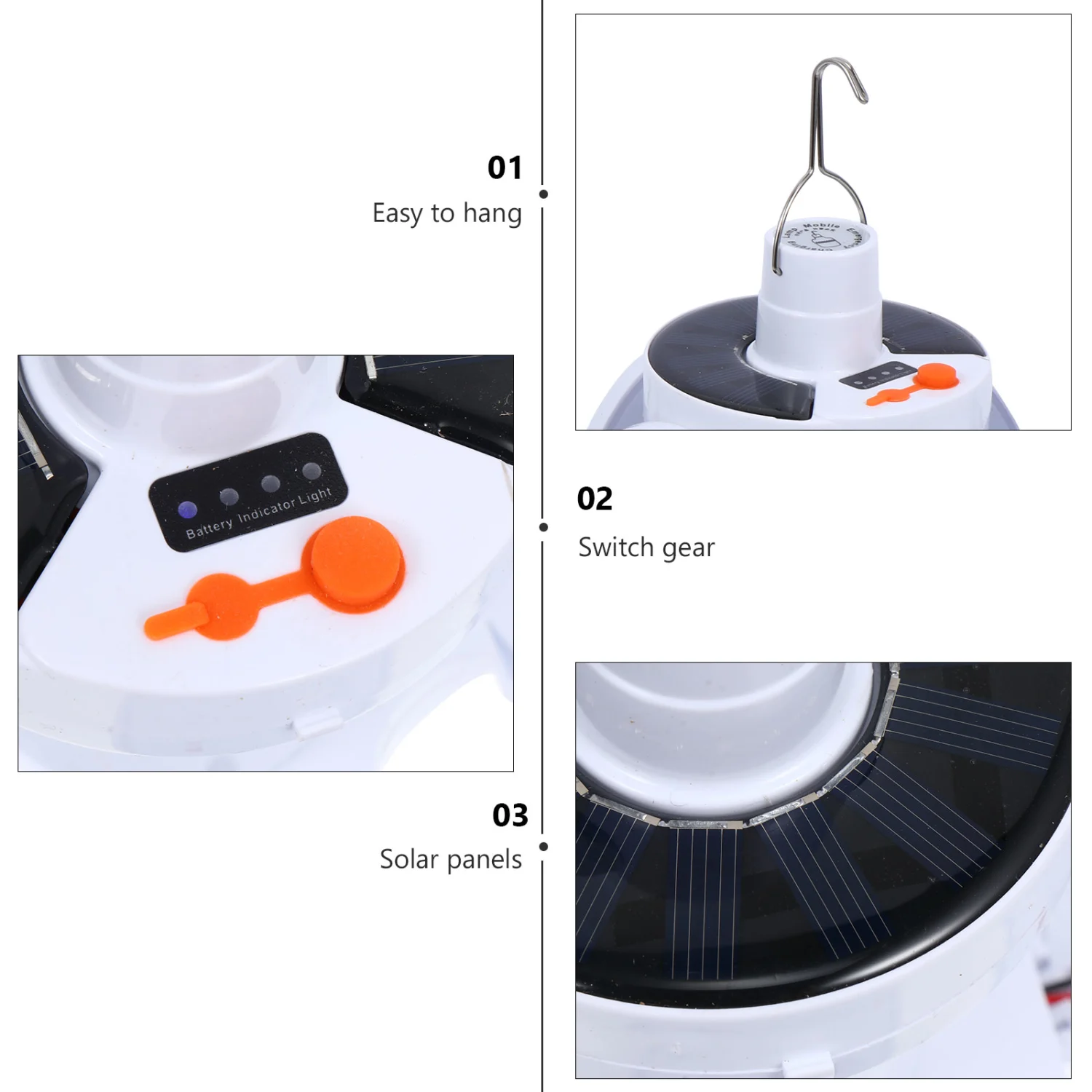 Multi-functional Solar Charged LED Super Bright Bulb Outdoor Emergency Light