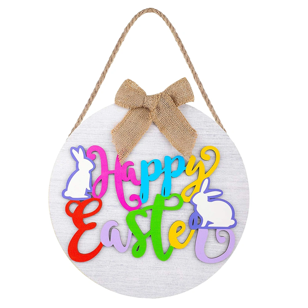 1pc Happy Easter Hanging Door Sign Festival Hanging Decoration for Home Shop