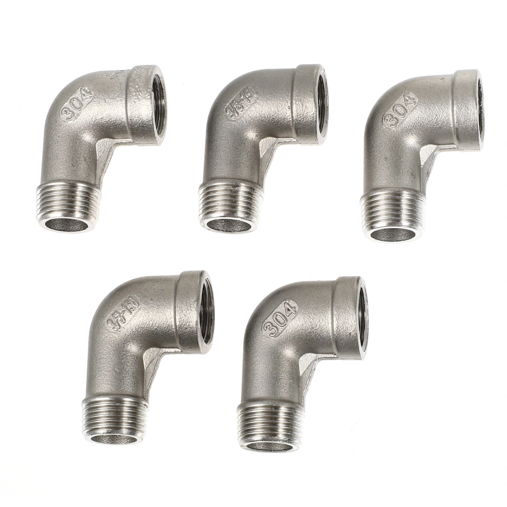 5pcs Stainless Steel 90 Degree Hose Elbow Garden Hose Fitting Hose Connector