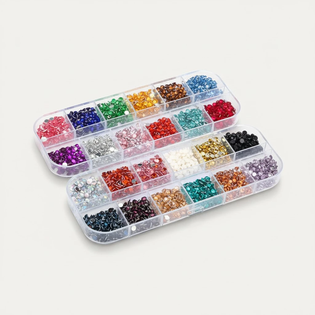 2 Boxes Nail Art Decorations Handmade 3D Nail Studs Colorful Manicure Jewelry