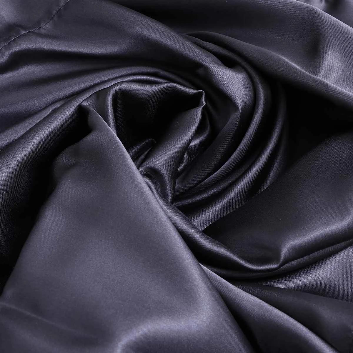 2pcs Silk Pillow Case Simple Pillow Case for Home Hotel Bedroom (Black and Gray)