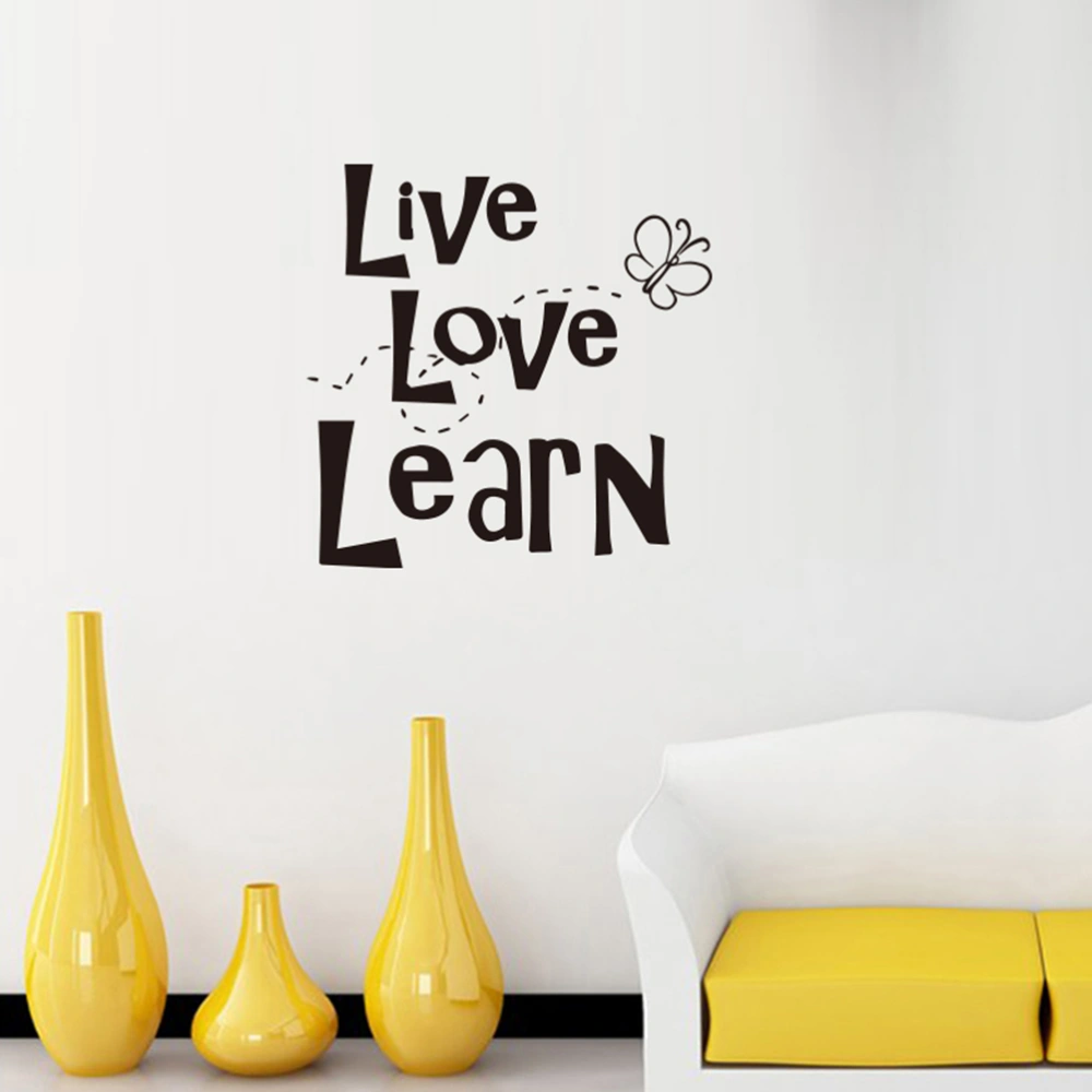 Live Love Learn Life Quotes Wall Stickers Family Love Art Vinilos Adesivos De Parede For Kids Rooms Home Decoration