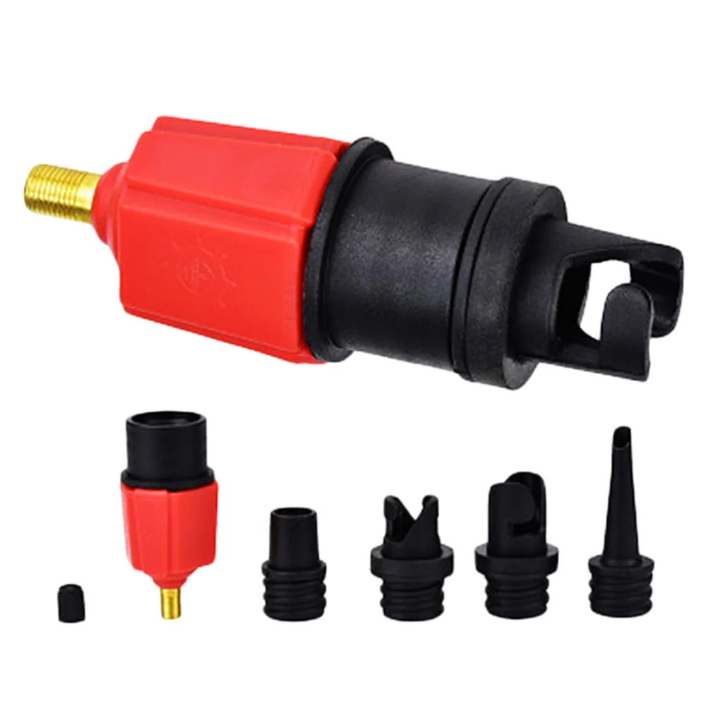 1Pc Vehicle-Mounted Electric Pump Splice Head Practical Simple Metal Pump Inflator Conversional Head for Kayak Car (Red)