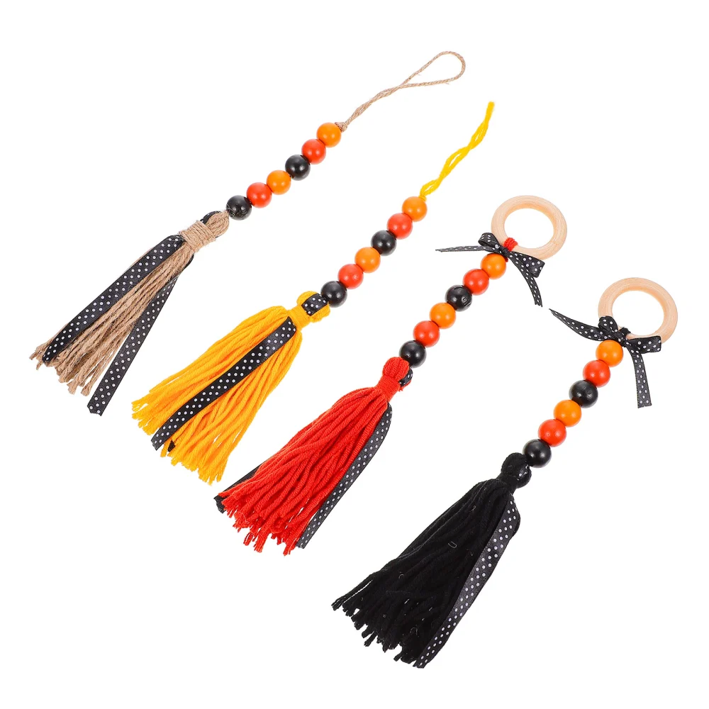 4Pcs Tassel Bead Pendants Halloween Pendants Party Pendants (Assorted Color)