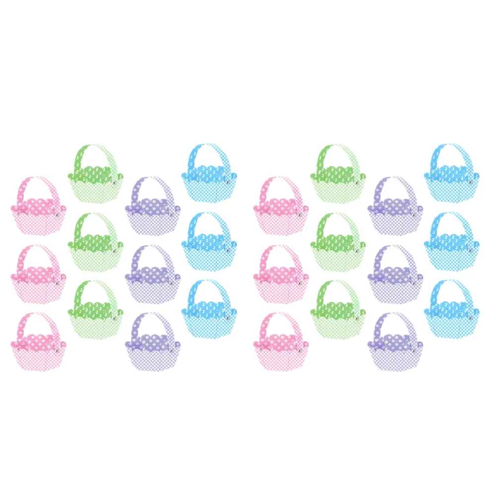 24pcs Delicate Easter DIY Baskets Adorable Egg Storage Baskets Festival Decors