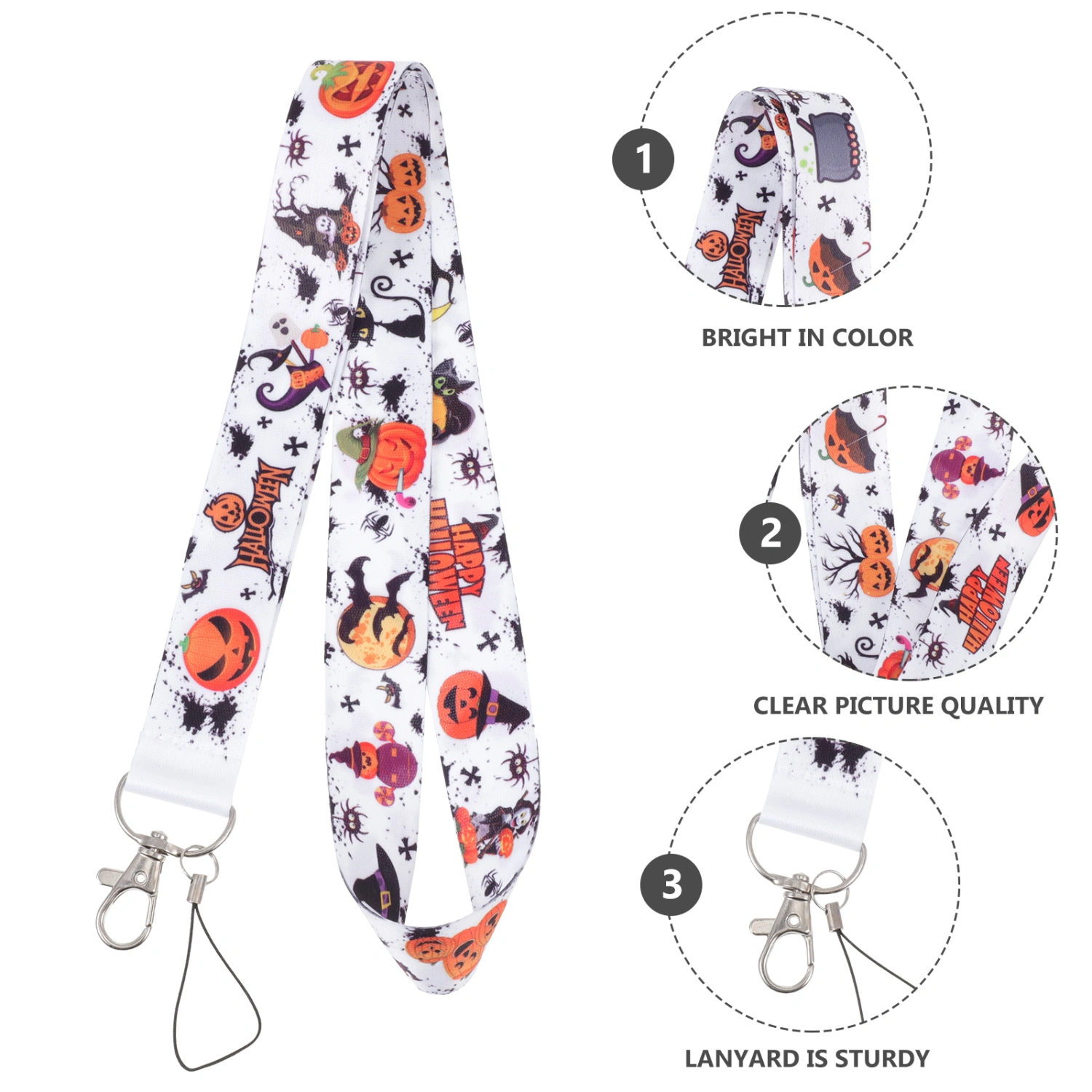 2PCS Cellphone Lanyards Halloween Style Mobile Phone Wrist Chains Lanyards