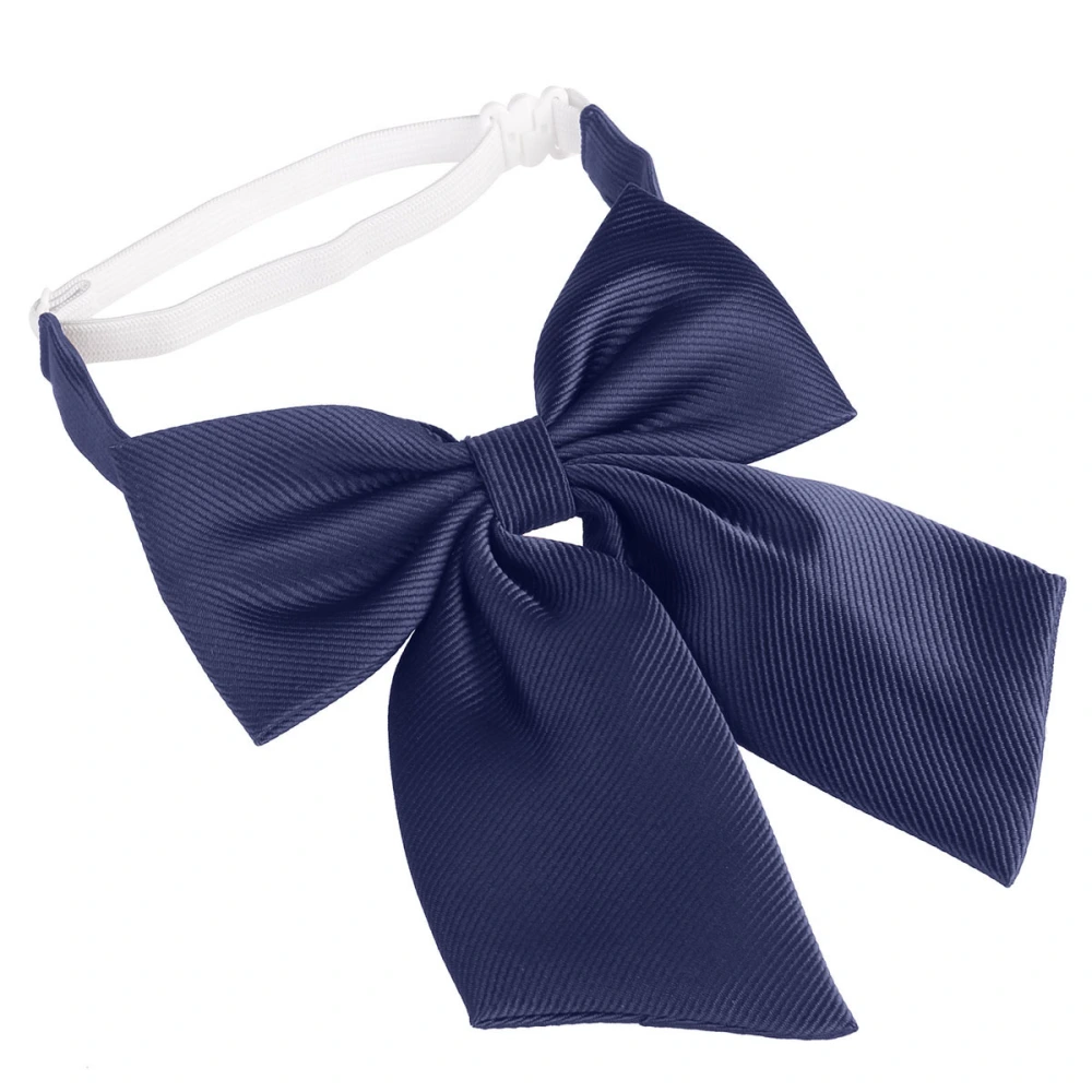 Men Women Girls Microfiber Pre-tied Business Bow Tie Set (Navy Blue)